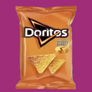 
Doritos Nacho Cheese flavor packet on a white background with an American flag icon.